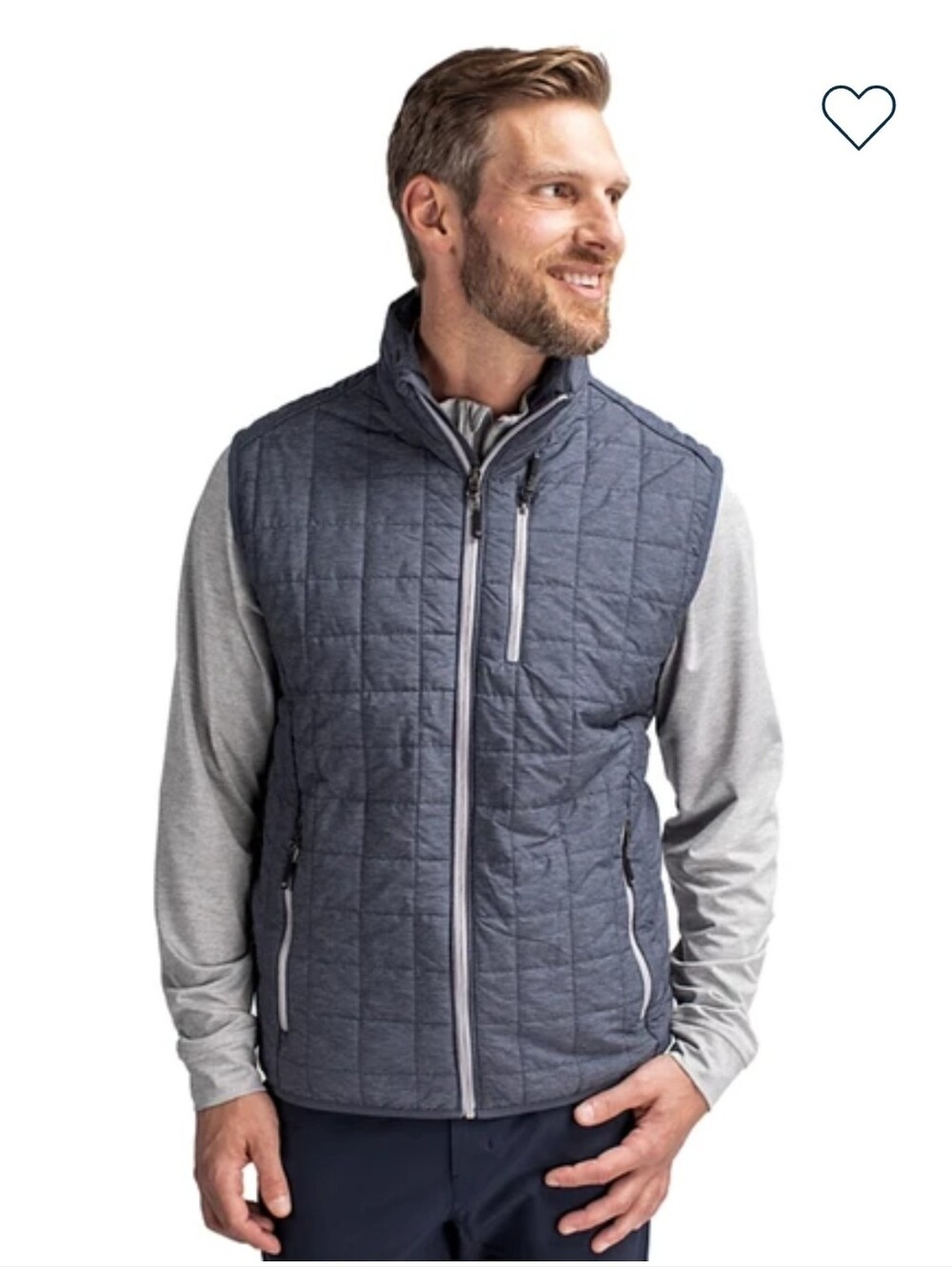 Cutter & Buck Rainier Recycled Insulated Puffer Mens Full Zip Vest Size M